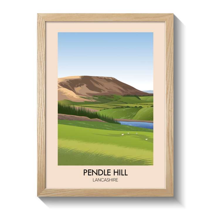Pendle Hill Lancashire Travel Poster