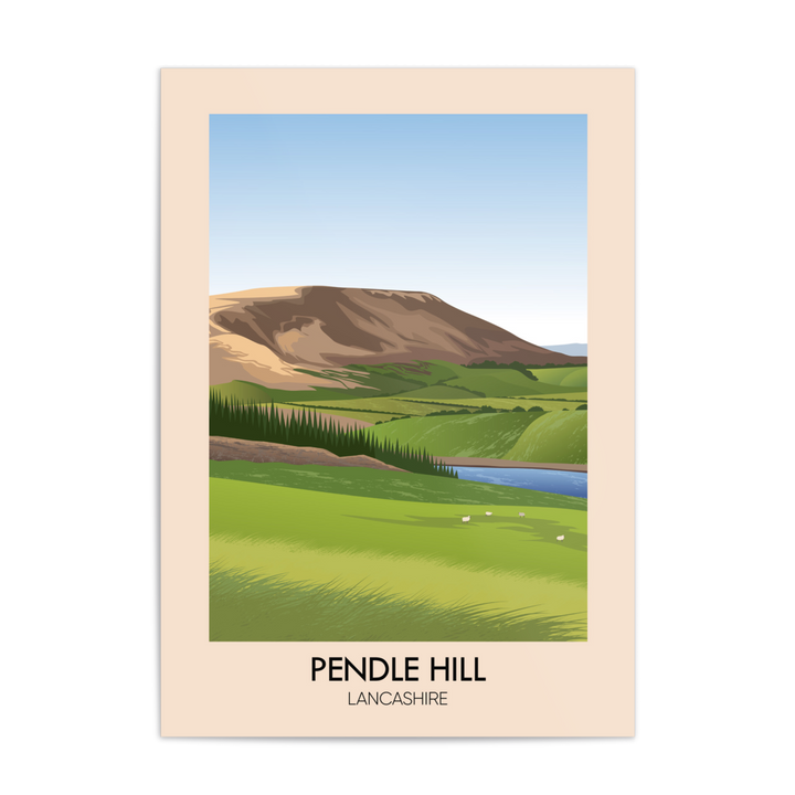 Pendle Hill Lancashire Travel Poster
