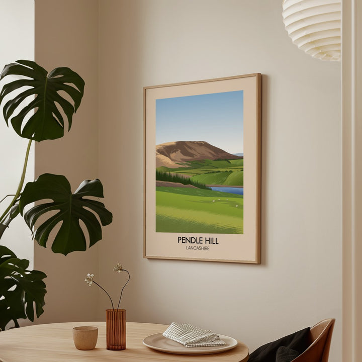 Pendle Hill Lancashire Travel Poster