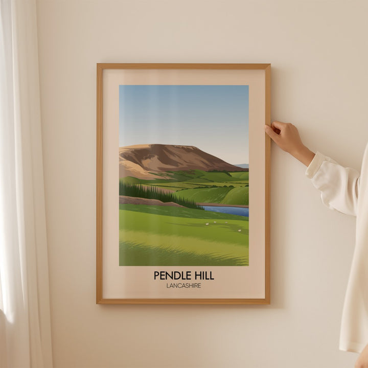 Pendle Hill Lancashire Travel Poster