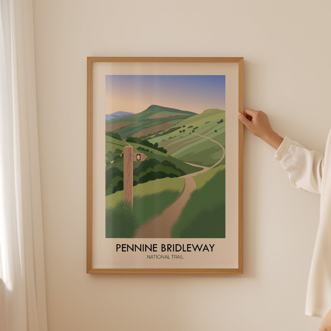 Pennine Bridleway National Trail Modern Travel Poster