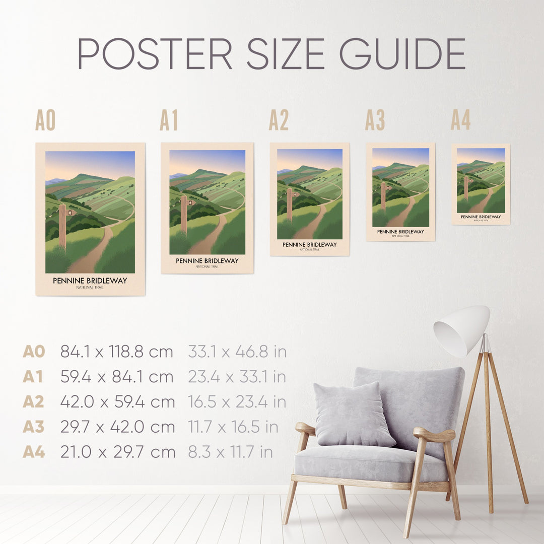 Pennine Bridleway National Trail Modern Travel Poster