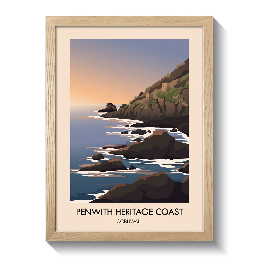 Penwith Heritage Coast Cornwall Travel Poster