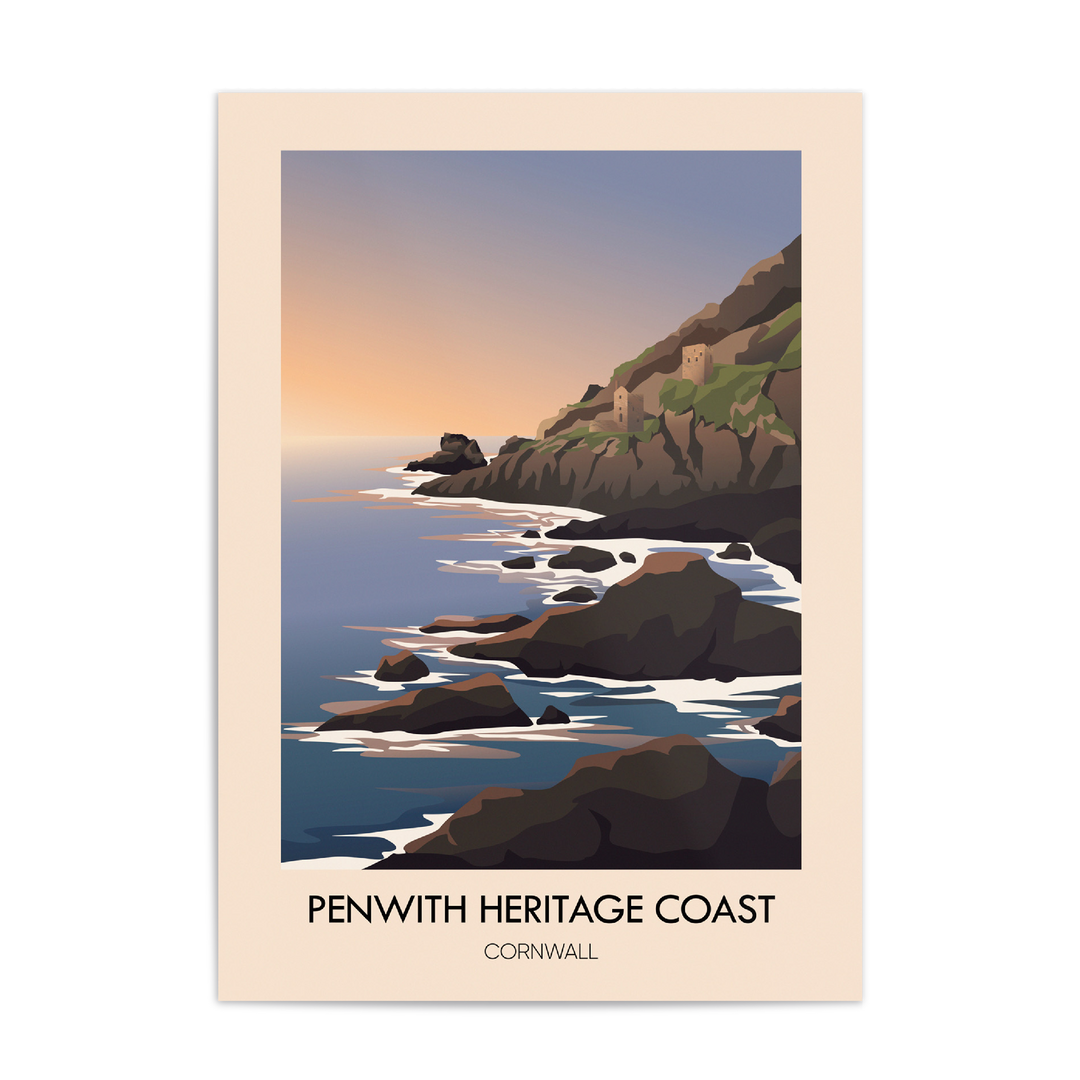 Penwith Heritage Coast Cornwall Travel Poster