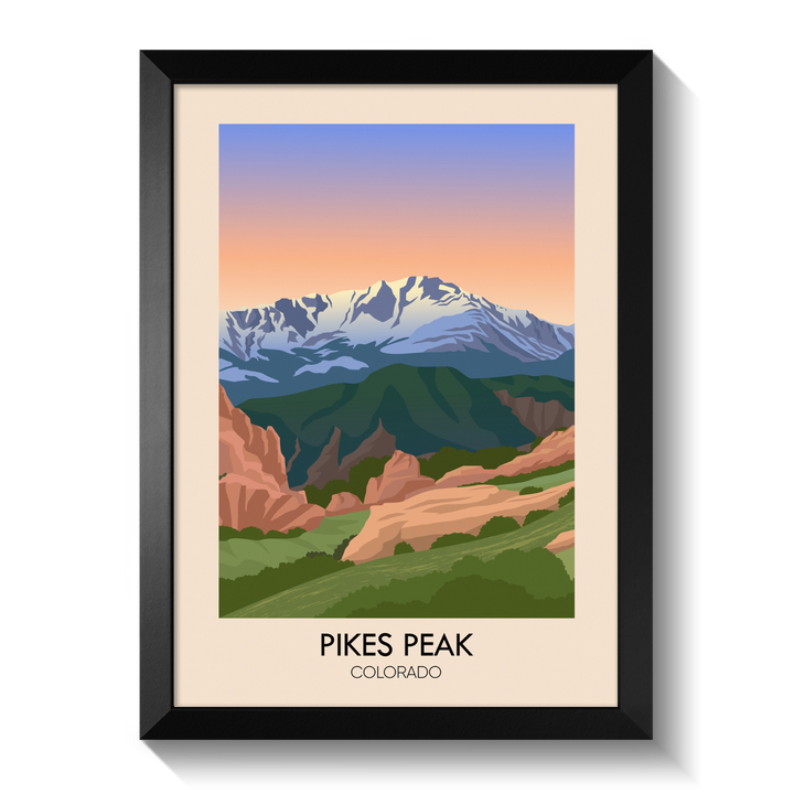 Pikes Peak Colorado USA Travel Poster