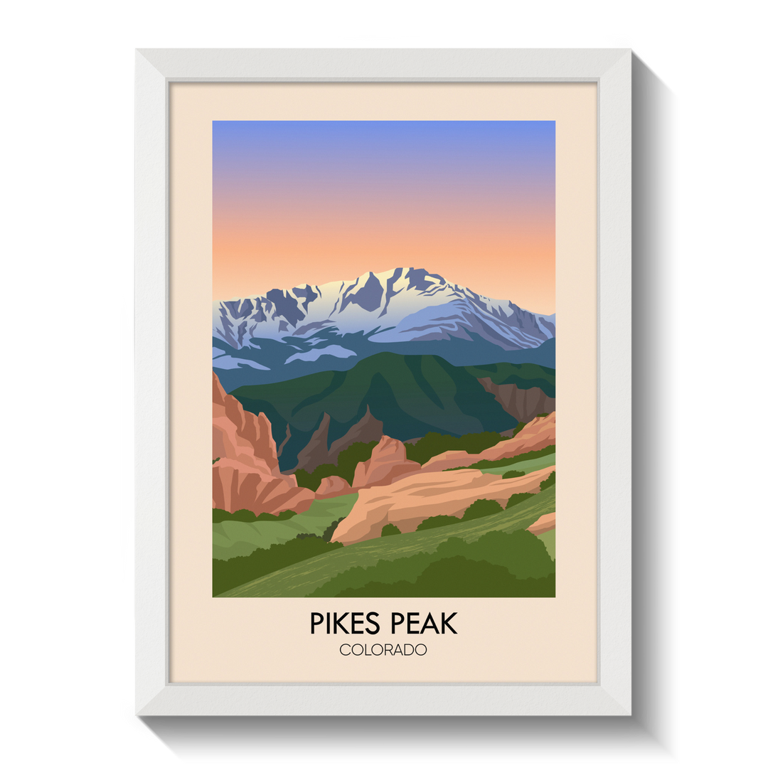 Pikes Peak Colorado USA Travel Poster