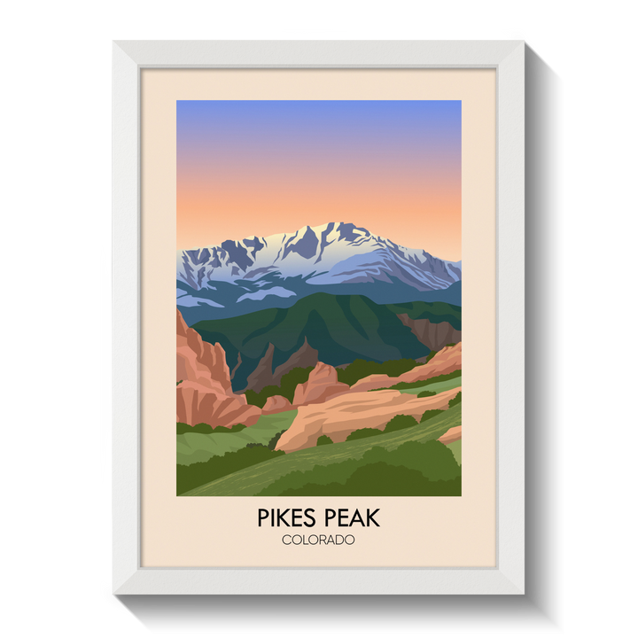 Pikes Peak Colorado USA Travel Poster