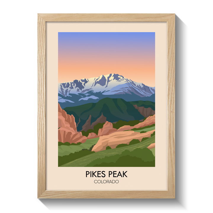 Pikes Peak Colorado USA Travel Poster