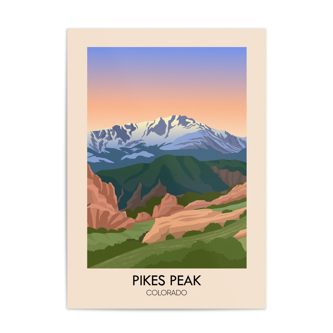 Pikes Peak Colorado USA Travel Poster