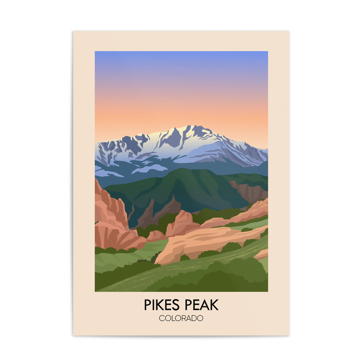 Pikes Peak Colorado USA Travel Poster