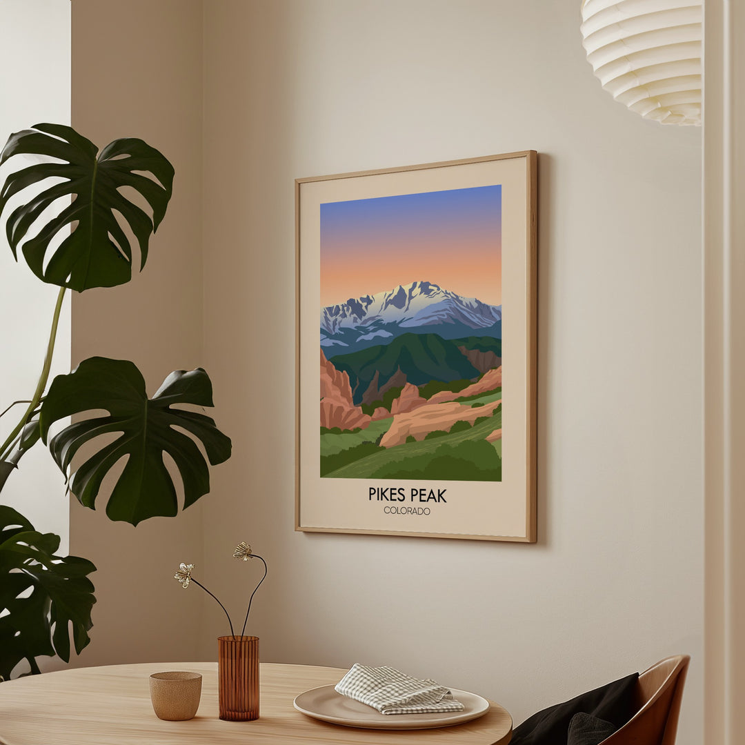 Pikes Peak Colorado USA Travel Poster