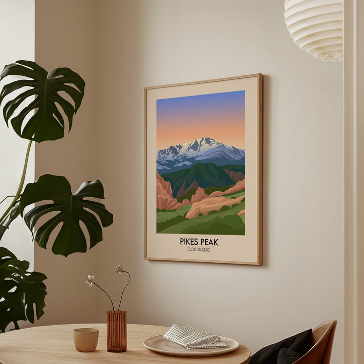 Pikes Peak Colorado USA Travel Poster
