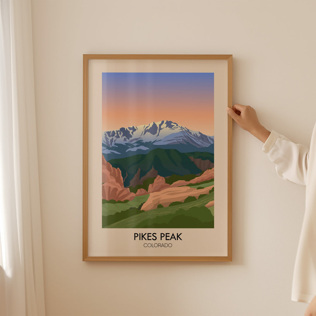 Pikes Peak Colorado USA Travel Poster