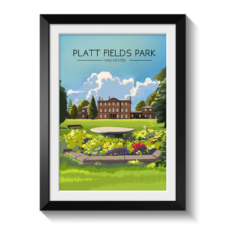 Platt Fields Park Manchester Travel Poster