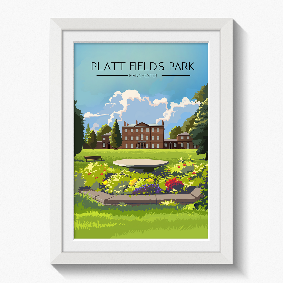 Platt Fields Park Manchester Travel Poster