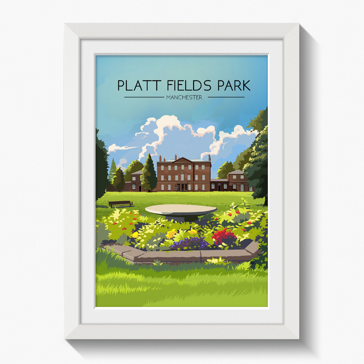 Platt Fields Park Manchester Travel Poster