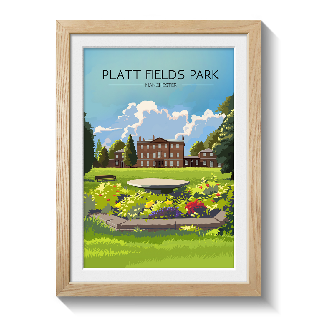 Platt Fields Park Manchester Travel Poster