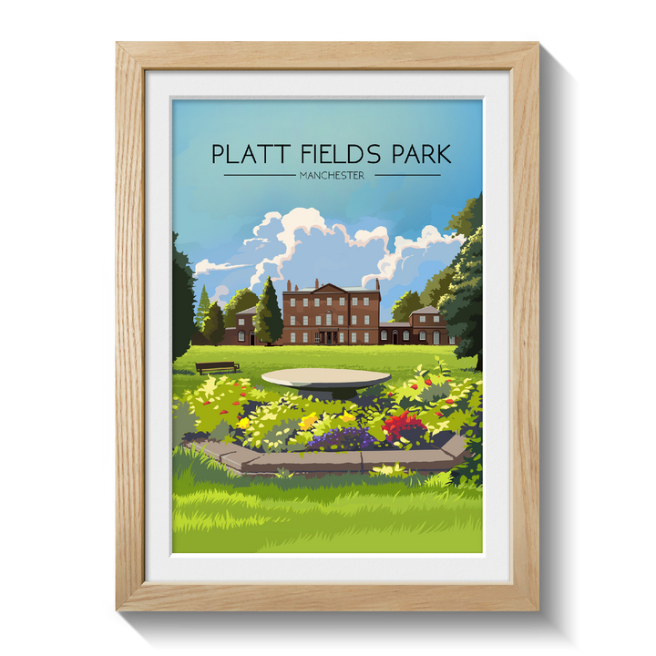 Platt Fields Park Manchester Travel Poster