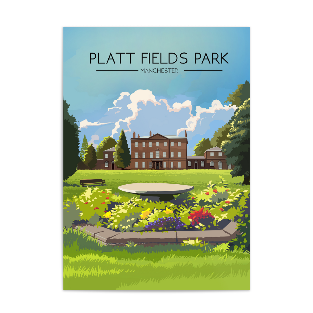 Platt Fields Park Manchester Travel Poster