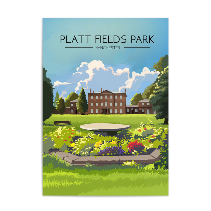 Platt Fields Park Manchester Travel Poster