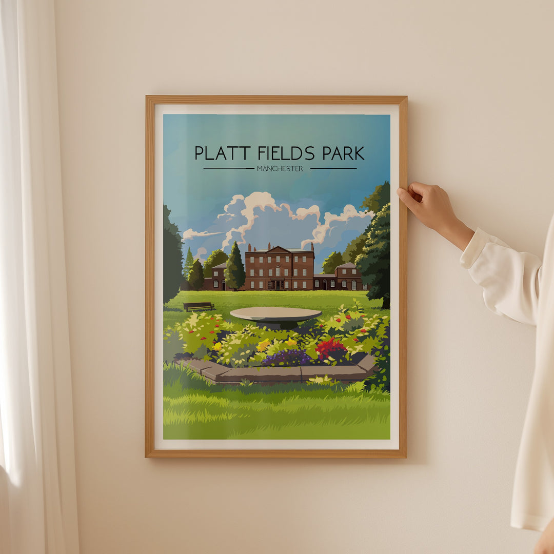 Platt Fields Park Manchester Travel Poster