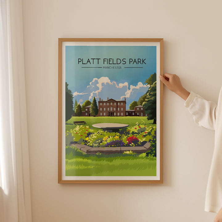 Platt Fields Park Manchester Travel Poster