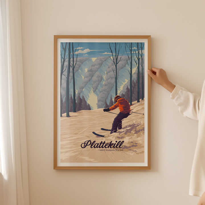 Plattekill Catskill Mountains NY USA Ski Resort Travel Poster