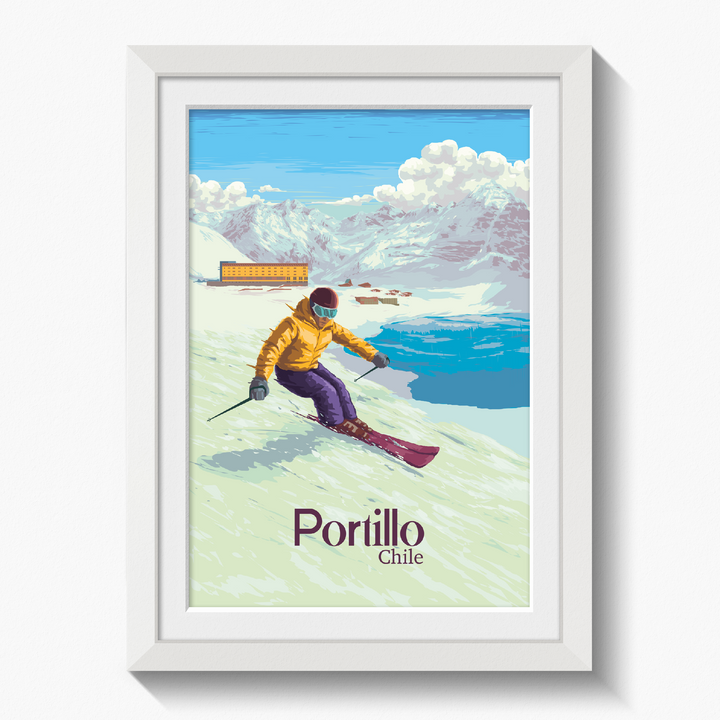 Portillo Chile Ski Resort Travel Poster