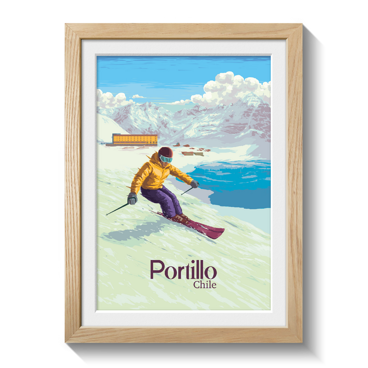 Portillo Chile Ski Resort Travel Poster