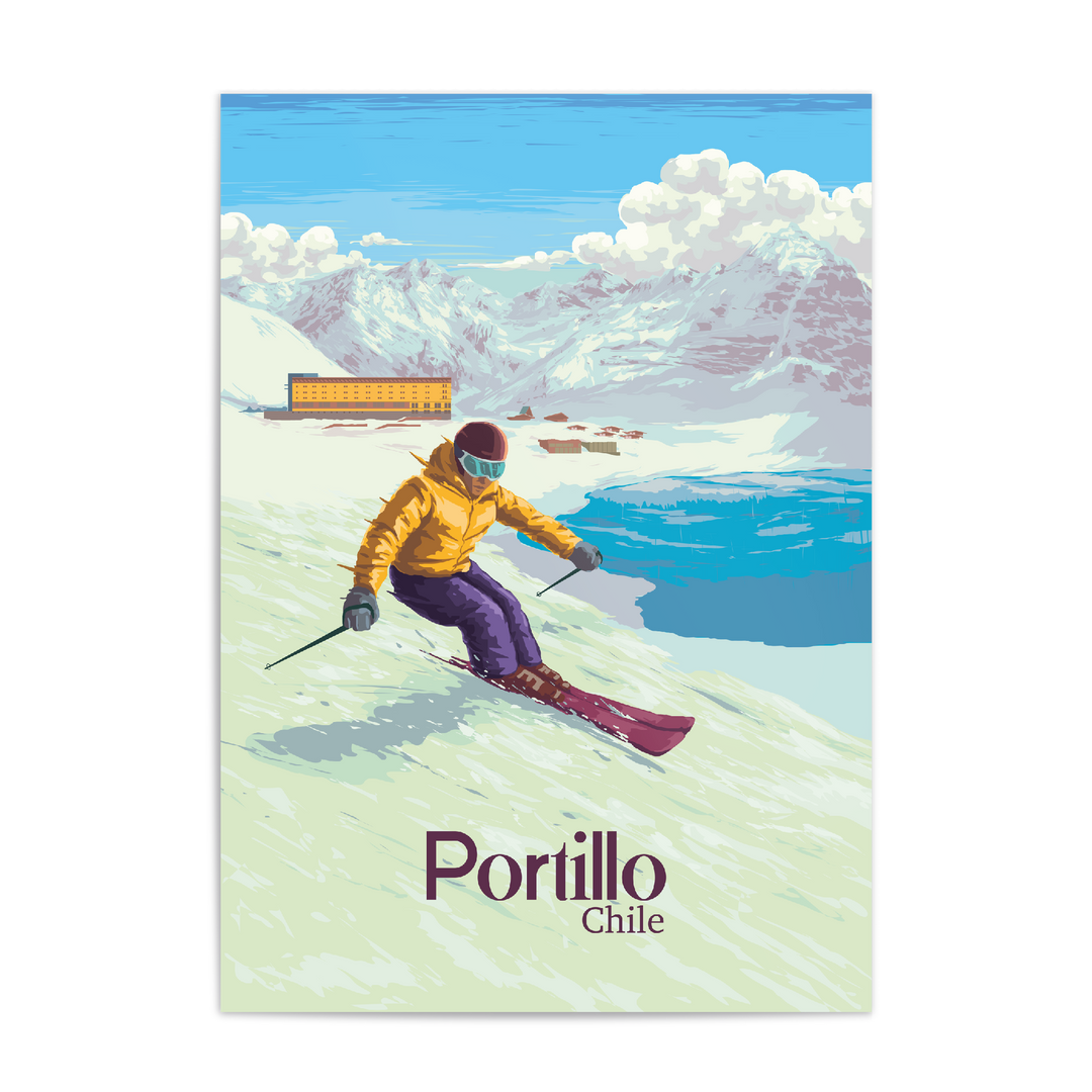 Portillo Chile Ski Resort Travel Poster