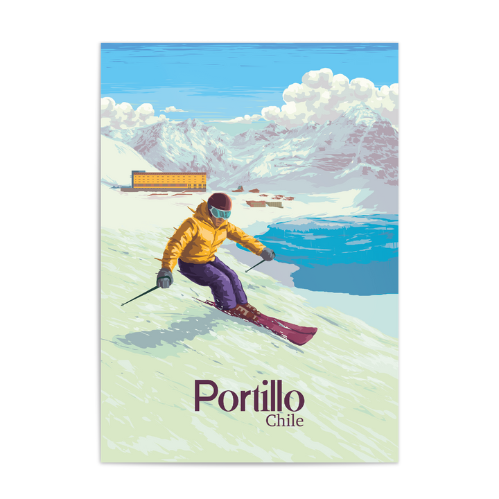 Portillo Chile Ski Resort Travel Poster