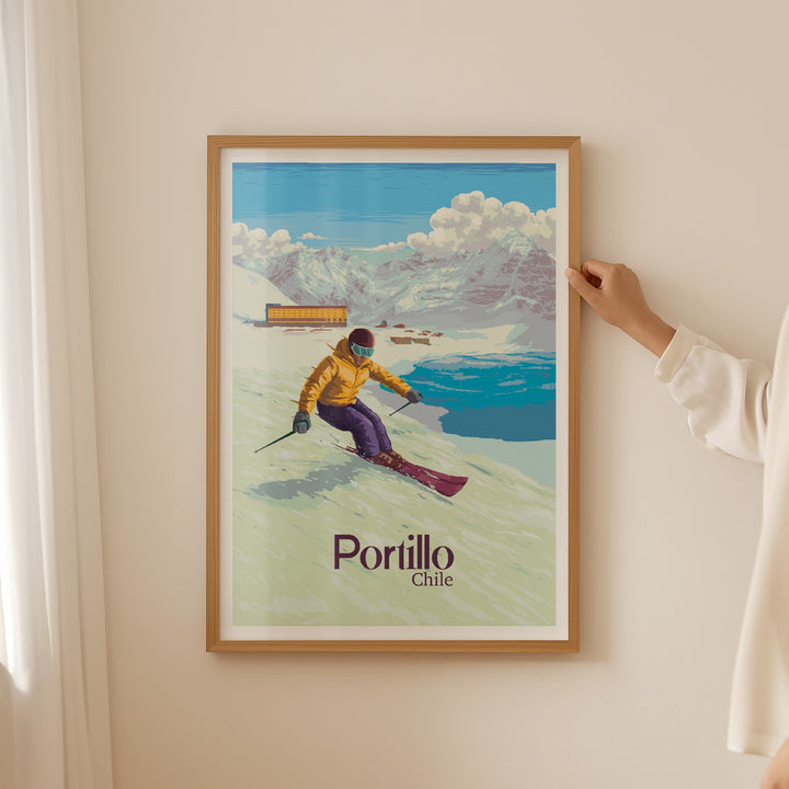 Portillo Chile Ski Resort Travel Poster