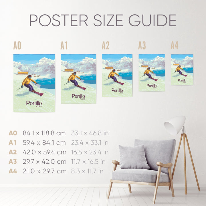 Portillo Chile Ski Resort Travel Poster