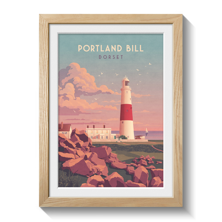 Portland Bill Lighthouse Dorset Travel Poster
