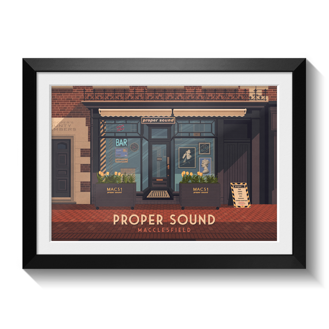 Proper Sound Bar and Music Shop Macclesfield Travel Poster