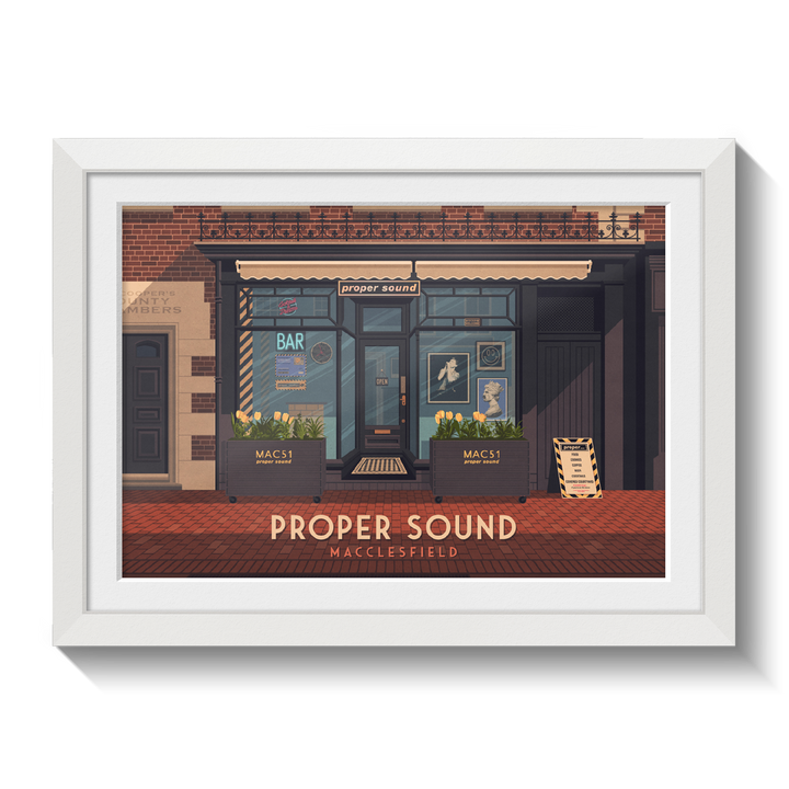 Proper Sound Bar and Music Shop Macclesfield Travel Poster