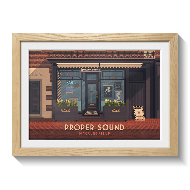 Proper Sound Bar and Music Shop Macclesfield Travel Poster