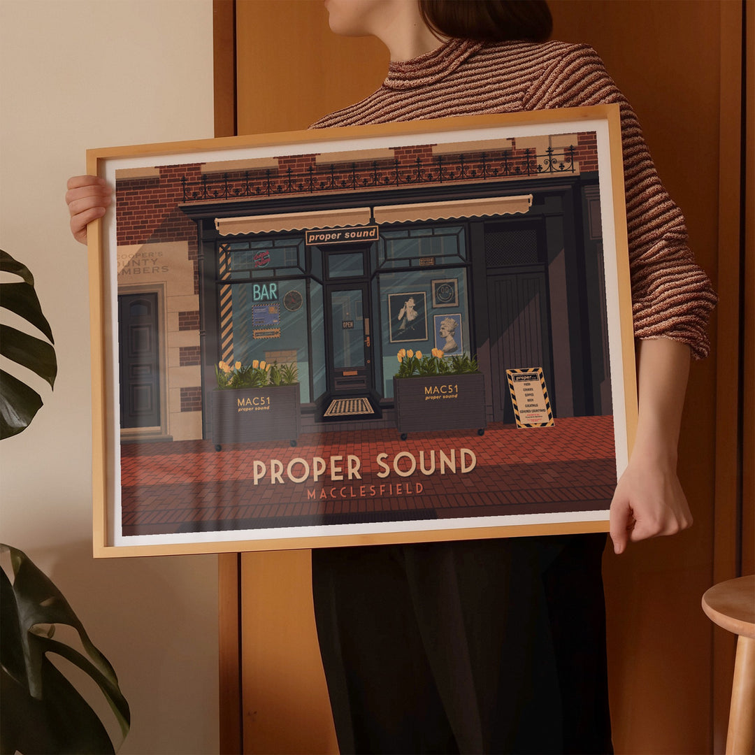 Proper Sound Bar and Music Shop Macclesfield Travel Poster