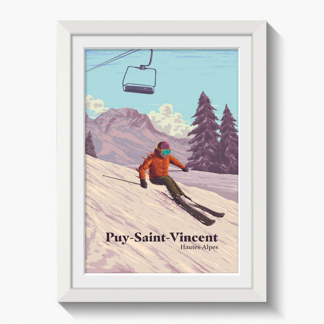 Puy Saint Vincent Ski Resort Travel Poster