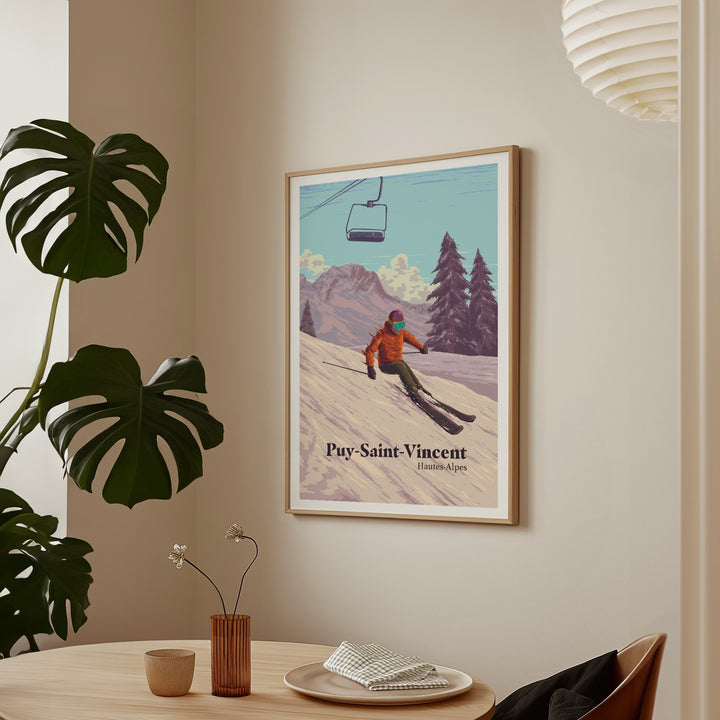 Puy Saint Vincent Ski Resort Travel Poster