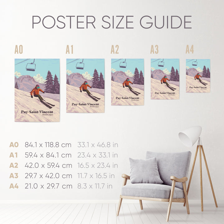 Puy Saint Vincent Ski Resort Travel Poster