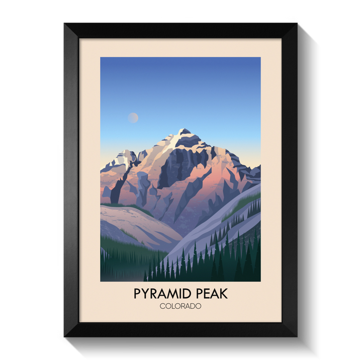 Pyramid Peak Colorado USA Travel Poster