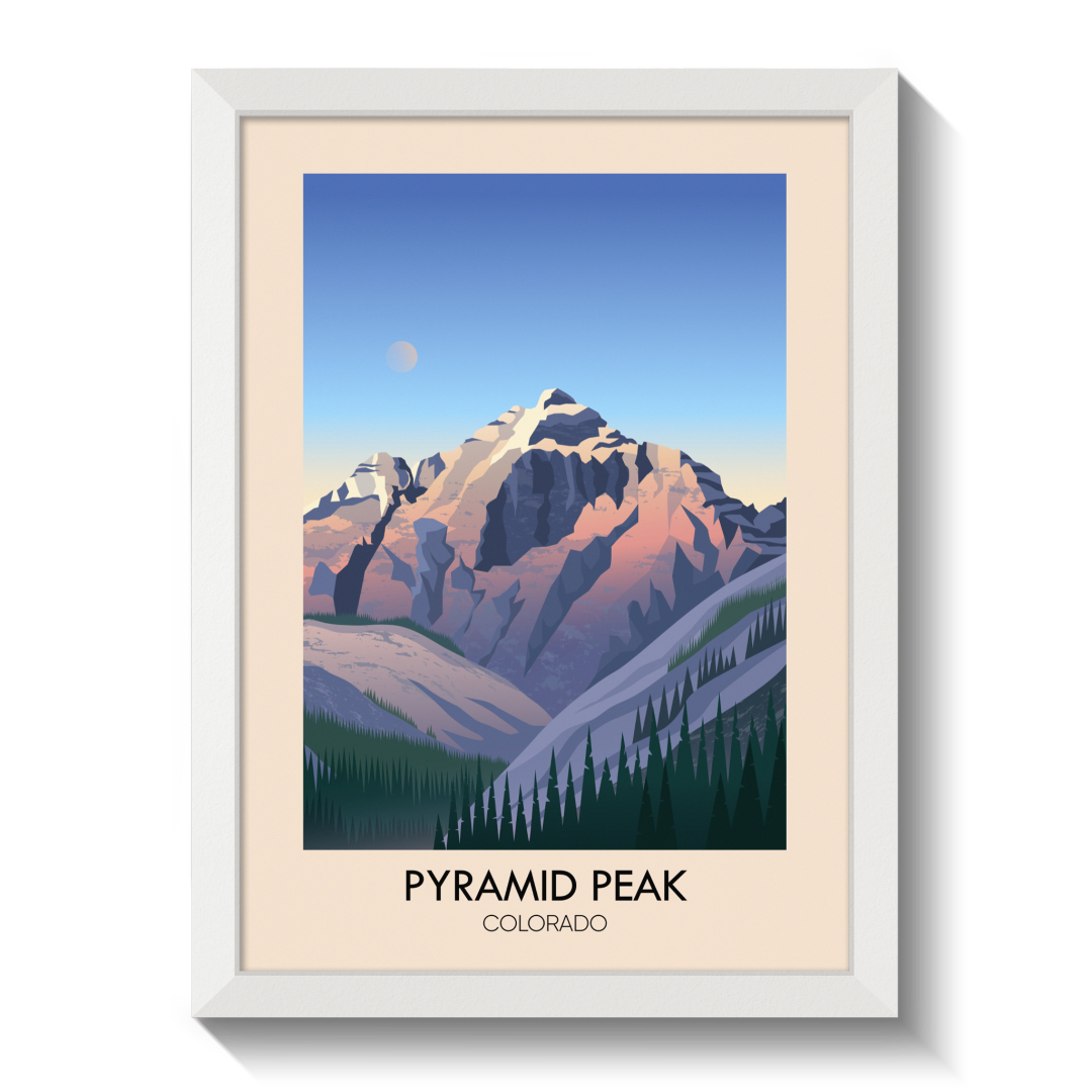 Pyramid Peak Colorado USA Travel Poster
