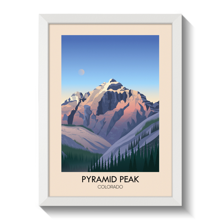 Pyramid Peak Colorado USA Travel Poster