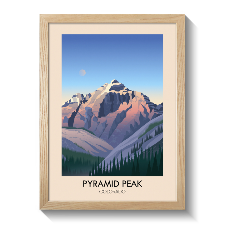 Pyramid Peak Colorado USA Travel Poster