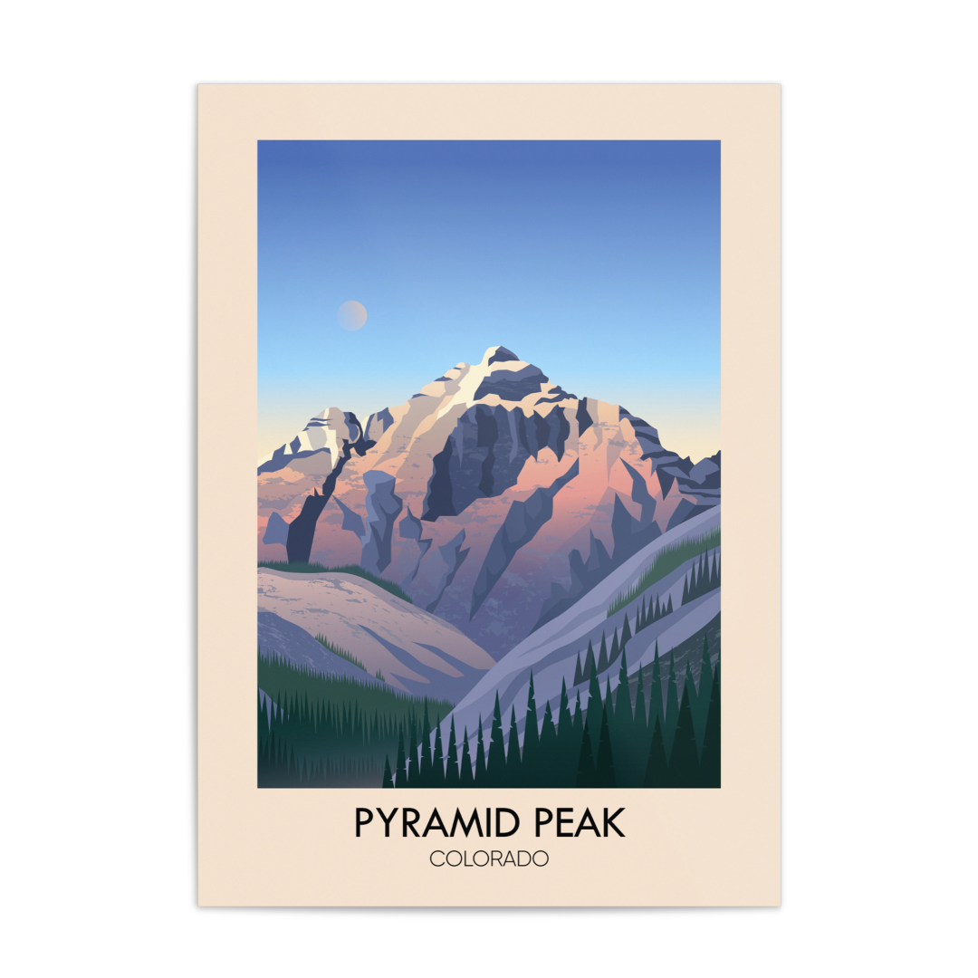 Pyramids Colorado Pyramid Peak Colorado USA Travel Poster – Bucket List Prints
