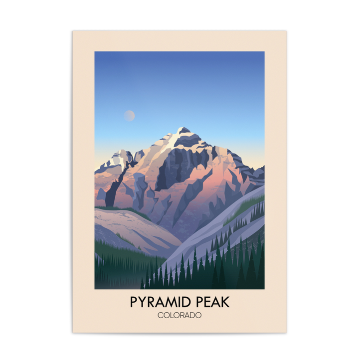 Pyramid Peak Colorado USA Travel Poster