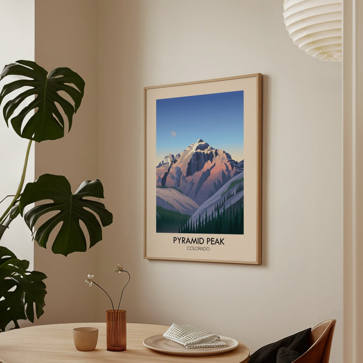 Pyramid Peak Colorado USA Travel Poster