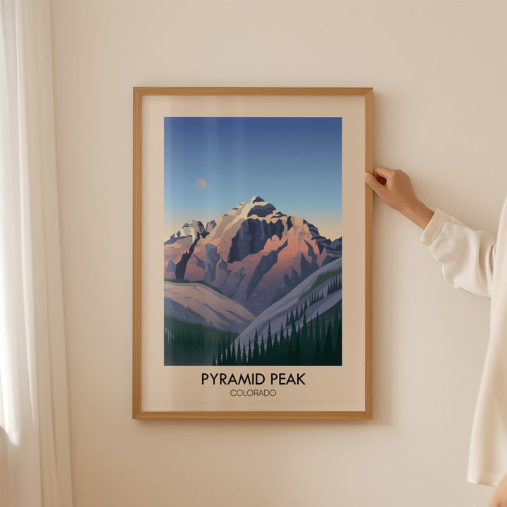 Pyramid Peak Colorado USA Travel Poster