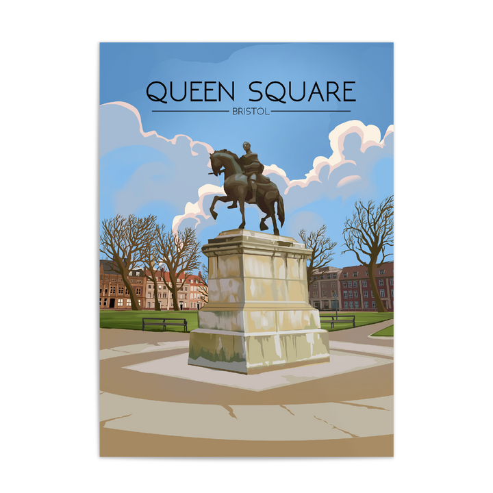 Queen Square Bristol Travel Poster